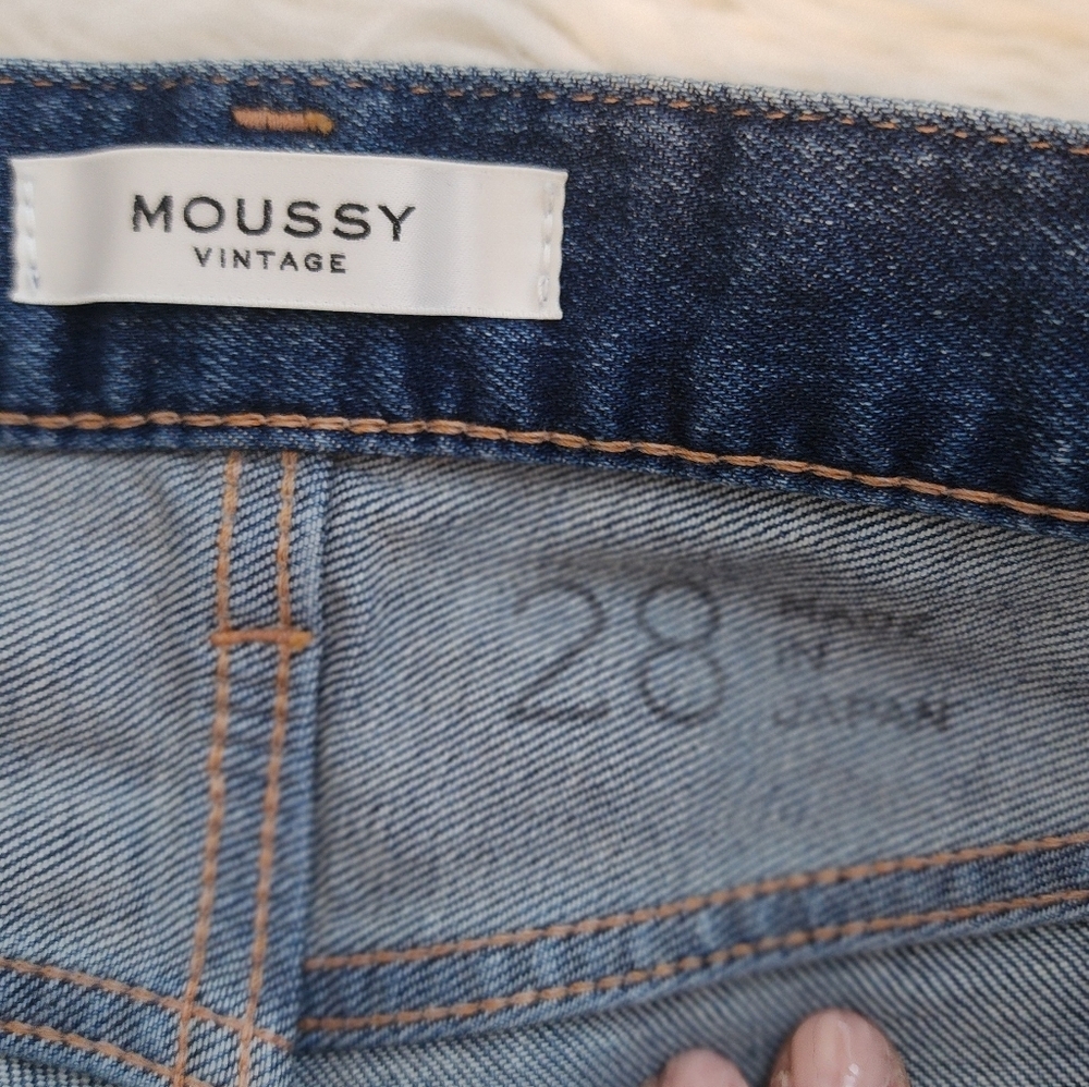 MOUSSY VINTAGE DISTRESS RIDIG SUNDANCE SKINNY CROPPED JEANS SZ 28 - Picture 6 of 16